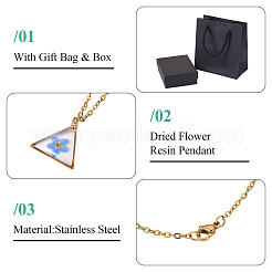 1 шт. ожерелья из нержавеющей стали с сухоцветами&nbsp;NJEW-TA0001-19A