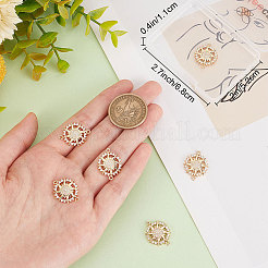 8шт латунь микро паве прозрачный кубический цирконий коннектор подвески&nbsp;ZIRC-BBC0001-48