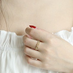 Кольца для пальцев из латуни с ажурными листочками и микропаве из прозрачных кубических цирконий FS-WGFDF8C-01