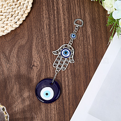 1 шт. рука хамса со сплавом сглаза и подвеской в стиле лэмпворк&nbsp;HJEW-CP0001-23
