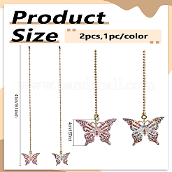 2 шт. 2 стиля бабочка сплав горный хрусталь подвески потолочный вентилятор тяга цепи удлинители&nbsp;HJEW-LP00014