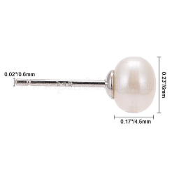 Серьги-гвоздики с шариками из жемчуга&nbsp;X-EJEW-Q701-01A