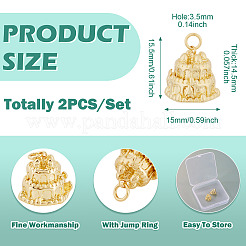 2 шт. латунных подвесок&nbsp;KK-TA0003-11G