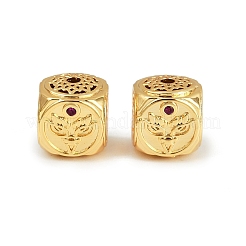 Латунные микро проложить кубического циркония бусы KK-F910-07G