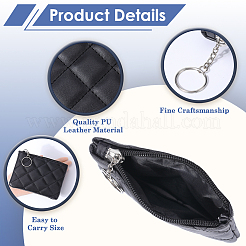 2 шт. 2-х цветные мешочки из искусственной кожи с ромбовидным узором на молнии ABAG-CP0001-05