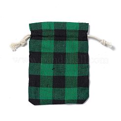 Прямоугольные джутовые сумки с рождественской тематикой и джутовым шнуром&nbsp;LS-ABAG-E006-01F