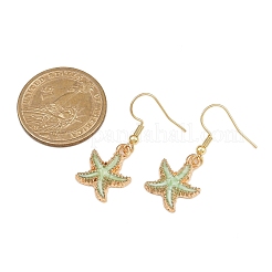 Серьги с подвесками в форме морской звезды из сплава с эмалью&nbsp;EJEW-JE06621