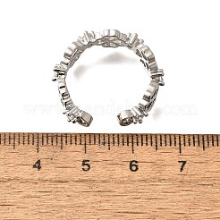 Манжеты из латуни с микро паве кубический цирконий для женщин RJEW-Q008-01P-02