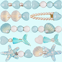 2 сумка 2 стиля заколки для волос из смолы и сплава в виде аллигатора AJEW-CY0001-39D