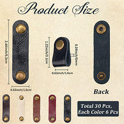30 шт. двухцветных органайзеров для шнуров из коровьей кожи&nbsp;AJEW-CL0002-34