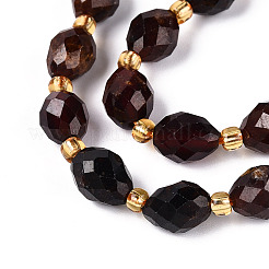 Натуральный оранжевый гранатовый бисер пряди G-N342-35-8x6-05