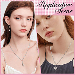 10 шт. 304 нержавеющая сталь цепочка-скрепка ожерелье для женщин&nbsp;NJEW-SC0001-41