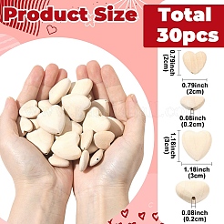 30 шт. 2 вида бусин из китайского вишневого дерева&nbsp;WOOD-YW0001-79