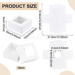 Квадратные подарочные коробки для хранения крафт-бумаги CON-WH0095-100B-01