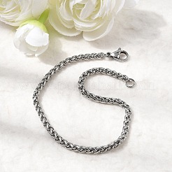 Браслеты из нержавеющей стали 304 с цепочкой из пшеницы&nbsp;LS-BJEW-M187-12-G