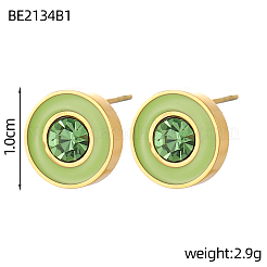 Серьги-гвоздики из нержавеющей стали 304 с эмалью STAS-OY003-57G