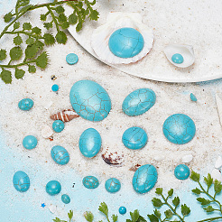 132 шт. 14 стиля синтетических бирюзовых кабошонов TURQ-AR0001-24