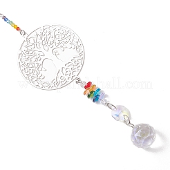 Стеклянные бусины и 201 подвесной подвесной элемент из нержавеющей стали&nbsp;HJEW-JM04762-02