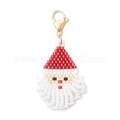 Подвеска Санта-Клаус из стеклянных бусинок HJEW-MZ00319