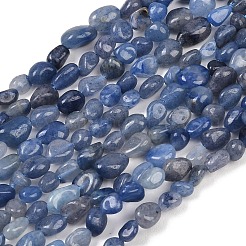 Природные голубые авантюрин бисером пряди&nbsp;G-K395-B03-01