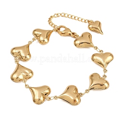 Браслеты-цепочки в форме сердца из нержавеющей стали 304 для подарка на День святого Валентина&nbsp;LS-BJEW-D359-17A-G