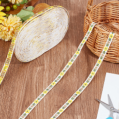 Жаккардовая цветочная лента из полиэстера&nbsp;OCOR-WH0085-48