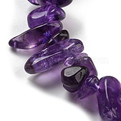 Эластичный браслет из бисера с натуральным аметистом G-H294-01B-02