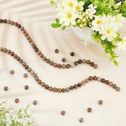 2 нити круглых бусин из натуральной дендритной яшмы G-OC0004-31