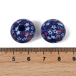 Тема Дня независимости деревянные европейские бусы WOOD-Z005-01C-02