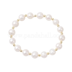 Браслеты из натуральных пресноводных жемчужин с круглыми бусинами для женщин BJEW-JB12126