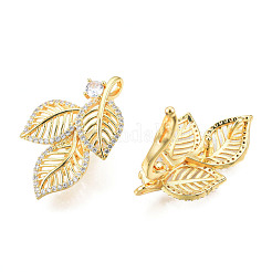 Застежки-твистеры из латуни с микропейвом и прозрачным фианитом KK-N233-402LG