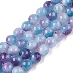 Окрашенные природные белый нефрит бисер пряди G-T138-6mm-210-6