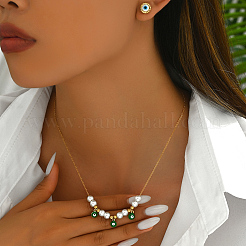 Элегантные комплекты из нержавеющей стали с серьгами-гвоздиками и ожерельями от сглаза для женщин QD3943