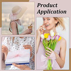 5 ярд ленты из органзы с пластиковой жемчужиной по краю&nbsp;OCOR-WH0101-185D