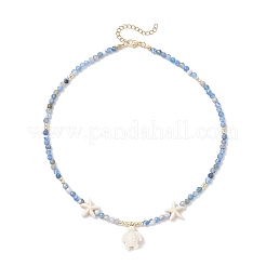 Летние ожерелья с подвесками в виде морских черепах из натурального окрашенного агата&nbsp;NJEW-JN05386-02