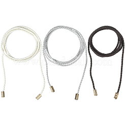 3 шт. 3-х цветные плетеные ремни-цепочки из искусственной кожи AJEW-GF0011-99