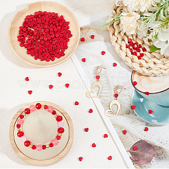 4 нити окрашенных синтетических бирюзовых бусин в форме сердца G-SC0002-61B