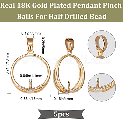 5 шт. латунные подвески-гвоздики с микропаве из прозрачного кубического циркония KK-BBC0008-79