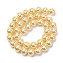 Гальванические оболочки жемчужные бусы пряди BSHE-G041-10mm-01