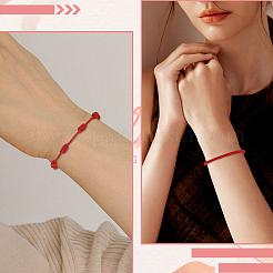 12шт. набор из плетеного нейлонового шнура 2 стилей и браслета на удачу с 7 узлами&nbsp;BJEW-SP0001-25