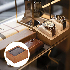 Подставки для часов с прямоугольным деревянным браслетом ODIS-WH0030-38