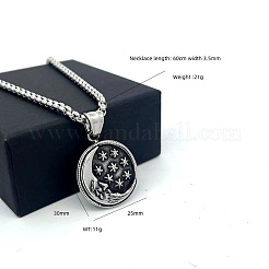 Мужской кулон в виде луны и звезды из нержавеющей стали 304 в стиле панк-винтаж.&nbsp;LK3922