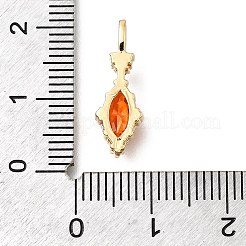 Латунь стекло кулоны&nbsp;KK-U061-20G-04