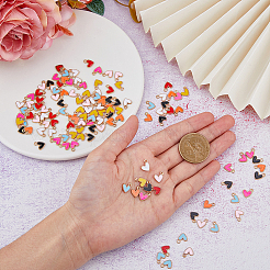 128шт 8 цвета сплава эмаль подвески&nbsp;ENAM-HY0002-97