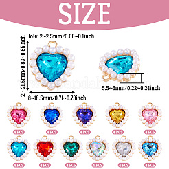 44шт 11 цвета подвески из сплава со стразами ALRI-TA0001-27