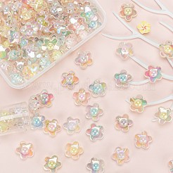 110шт 5 цвета прозрачные акриловые бусины TACR-LS0001-05