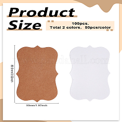 100 шт. 2-цветные бумажные ценники для ювелирных изделий&nbsp;CDIS-LP0001-31