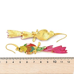 Болтающийся серьги сплава горный хрусталь EJEW-D300-01G-02