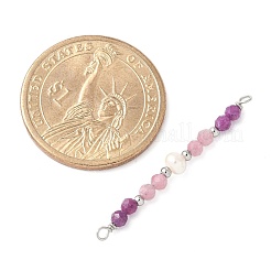 Подвески-шармы с гранеными круглыми натуральными рубинами PALLOY-JF03532-09