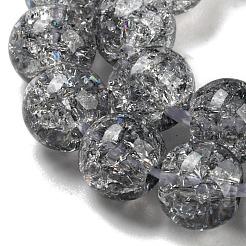 Окрашенного распылением треск стеклянные бусы нити DGLA-C002-6mm-02